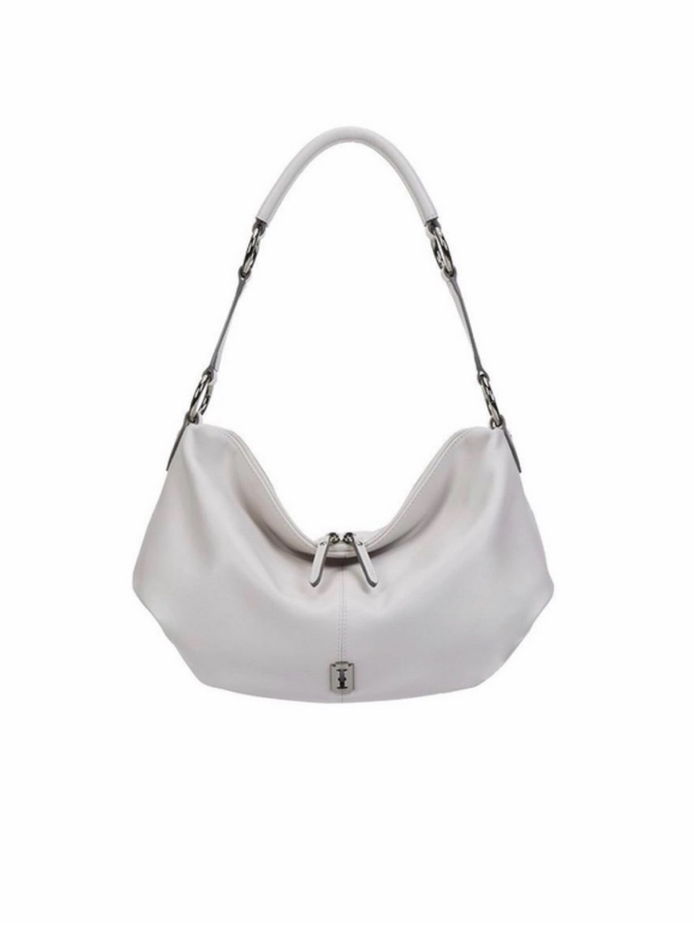 Leather Shoulder/Tote/Clutch bag (light beige)